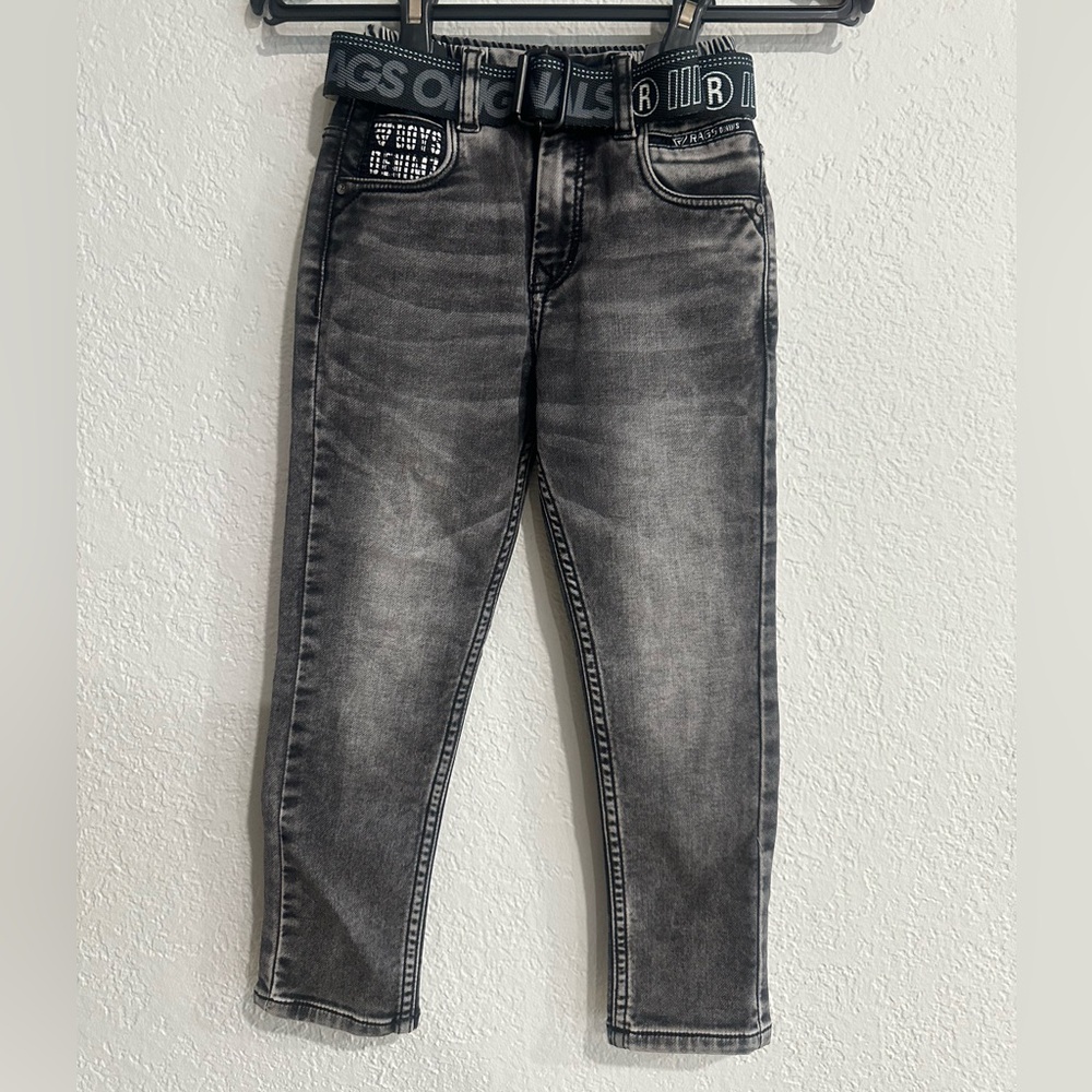 RAGS Boys Denim Gray Washed Jeans with Black Size 24 NWT